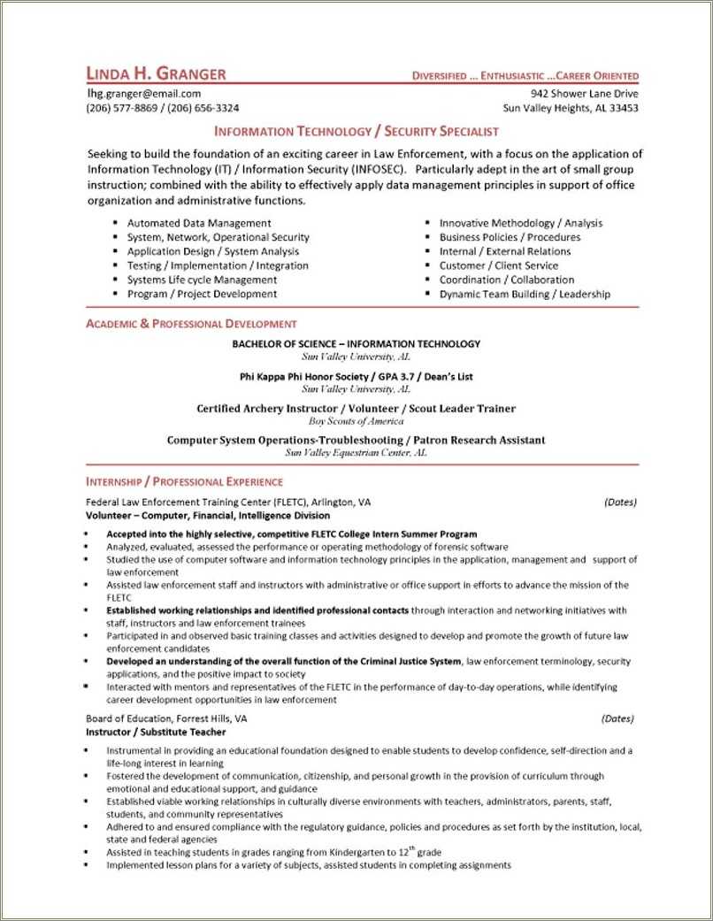 Entry Level Police Officer Resume Objective Statement Resume Example