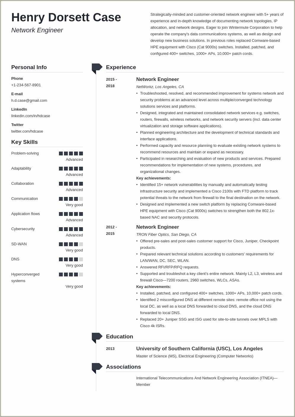 2 Year Experience Resume Format For Network Engineer - Resume Example ...