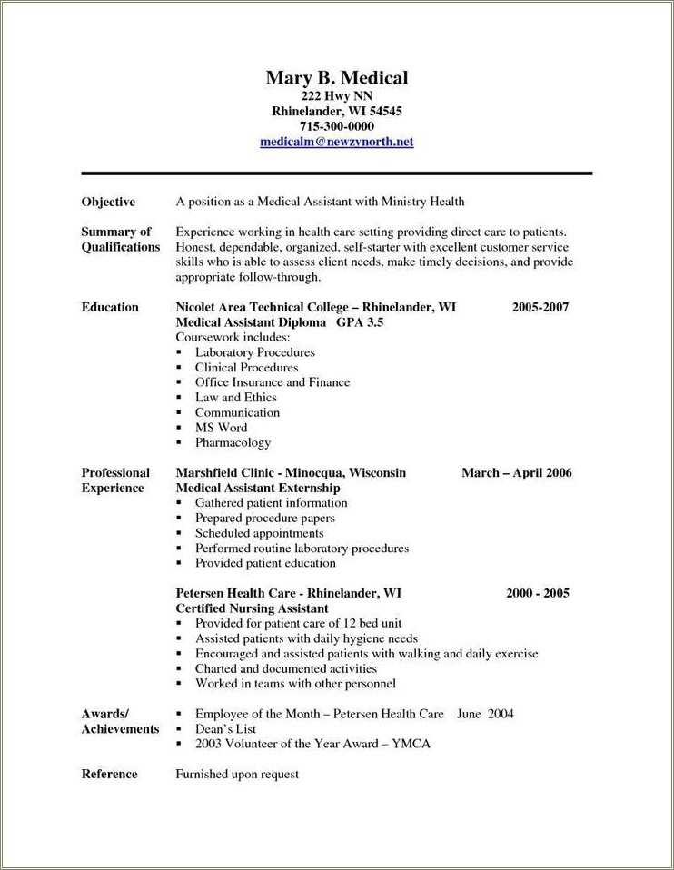 Direct Care Worker Resume Objective - Resume Example Gallery