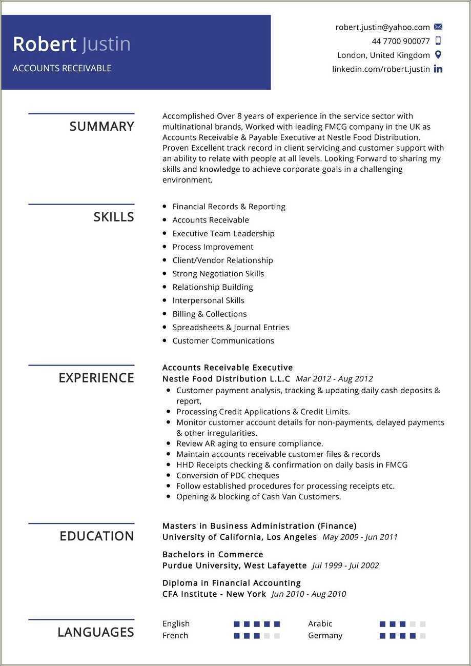 Resume Skills And Abilities Accounting - Resume Example Gallery