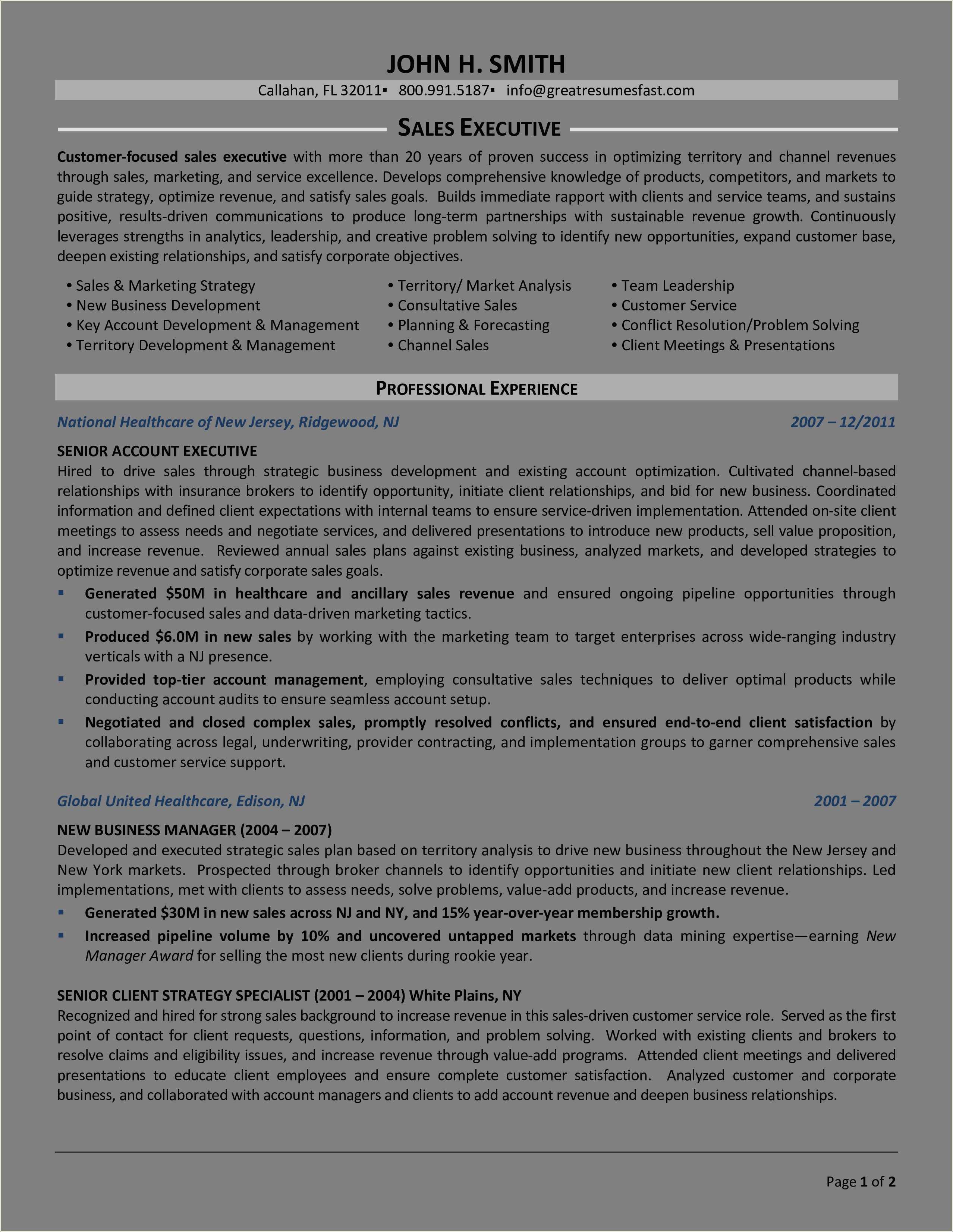 Accounts Executive Resume In Word Format Resume Example Gallery