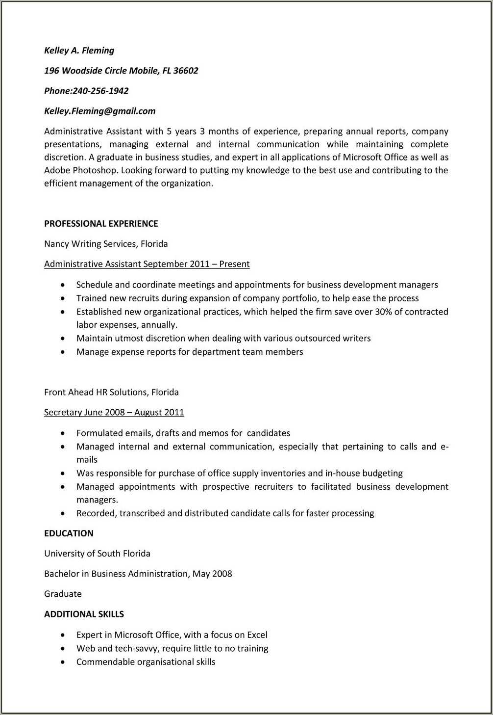 Administrative Skills To Put On A Resume - Resume Example Gallery