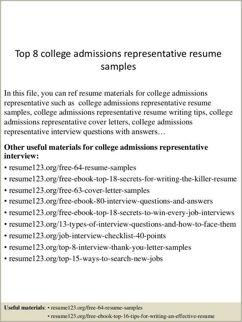 college-admissions-representative-resume-samples-resume-example-gallery