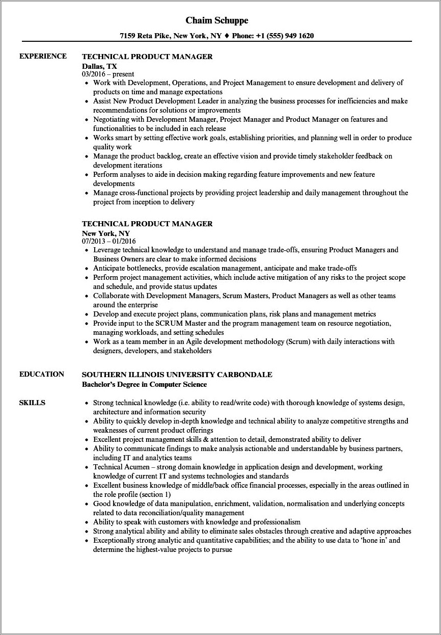 agile project manager resume sample