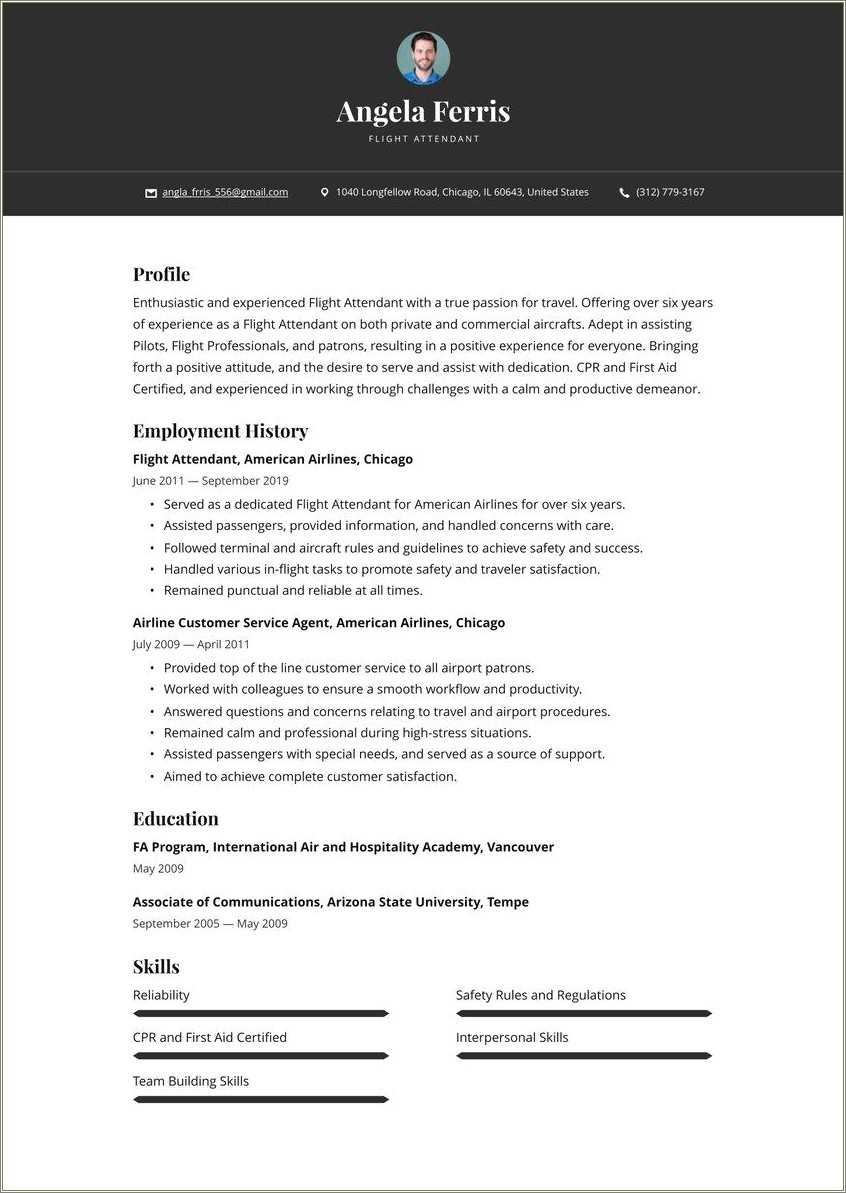 Air Hostess Resume With No Experience 