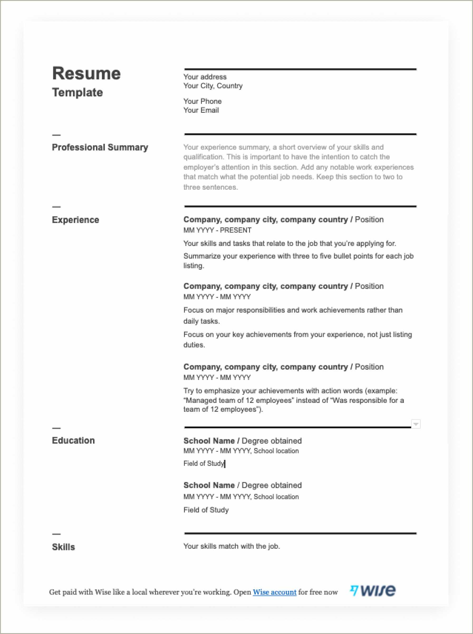 An Example Of A High School Student Resume Resume Example Gallery