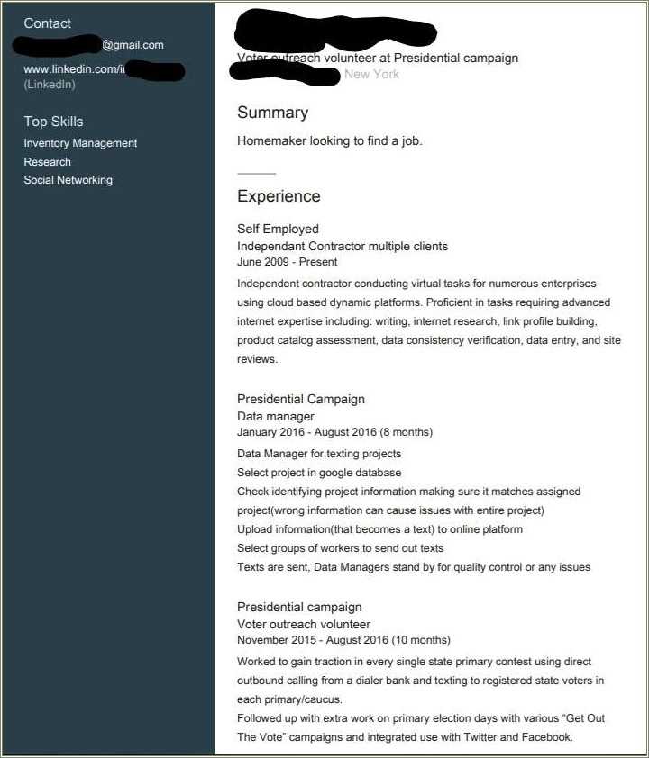 Another Word For Homemaker On Resume Resume Example Gallery