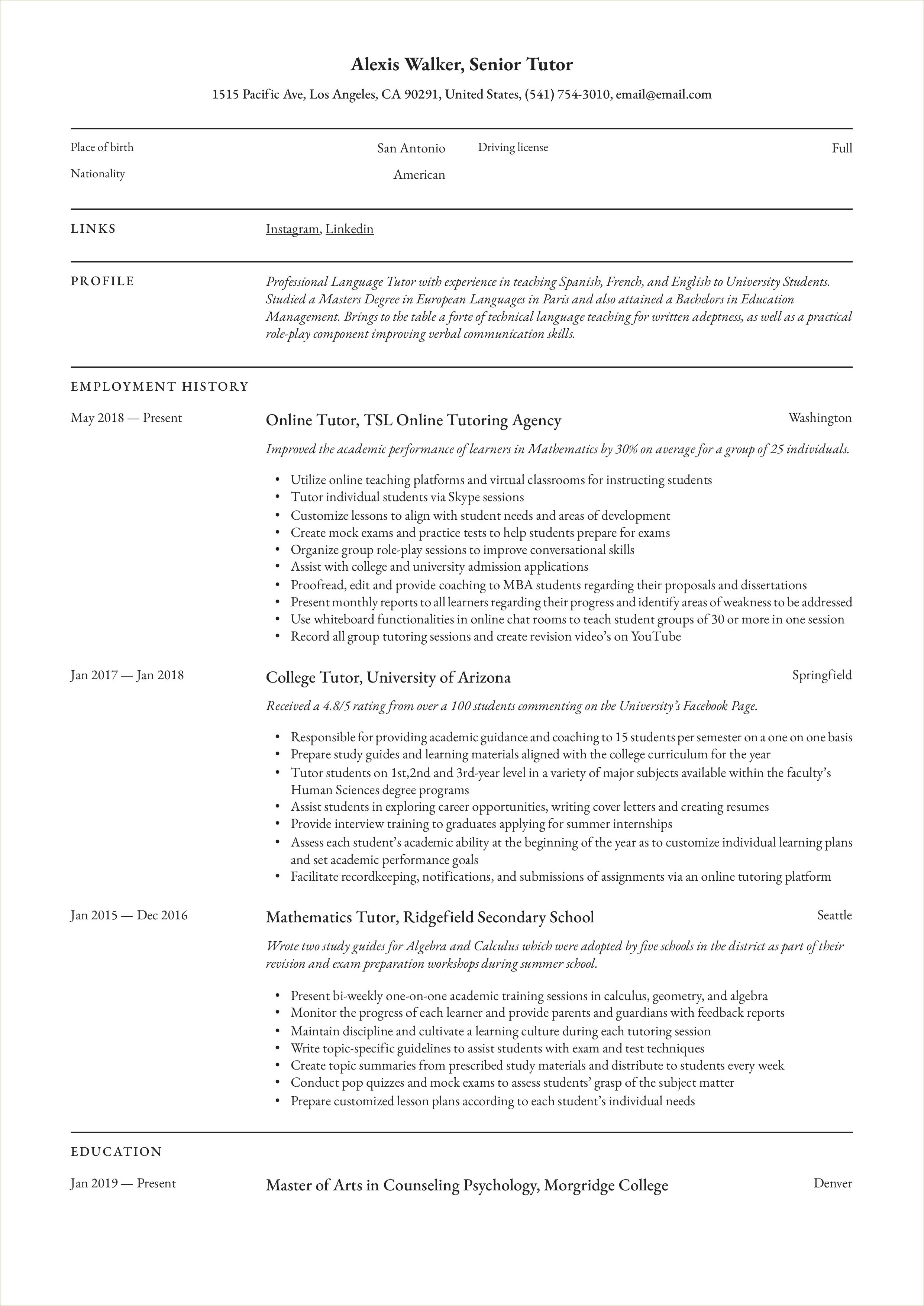 aspiring-spanish-teacher-sample-resume-resume-example-gallery