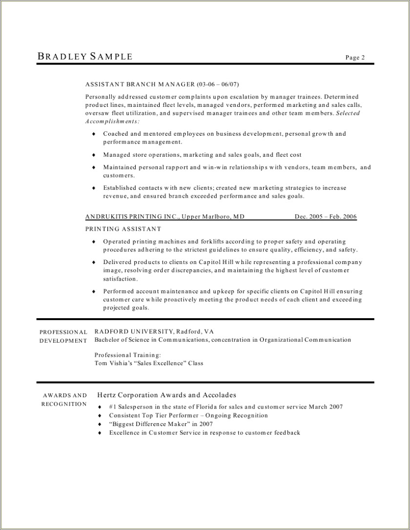 assistant-branch-manager-ii-resume-samples-resume-example-gallery