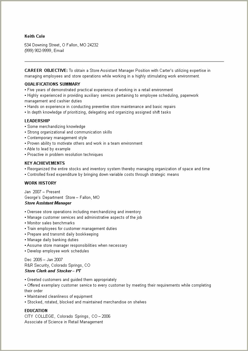 autozone-assistant-store-manager-resume-example-resume-example-gallery