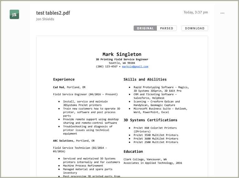 Ats Friendly Resume Templates Two Columns Resume Example Gallery