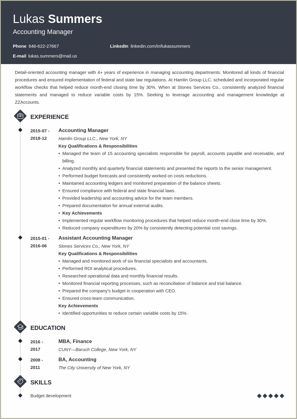 Big 4 Audit Manager Resume Sample Resume Example Gallery