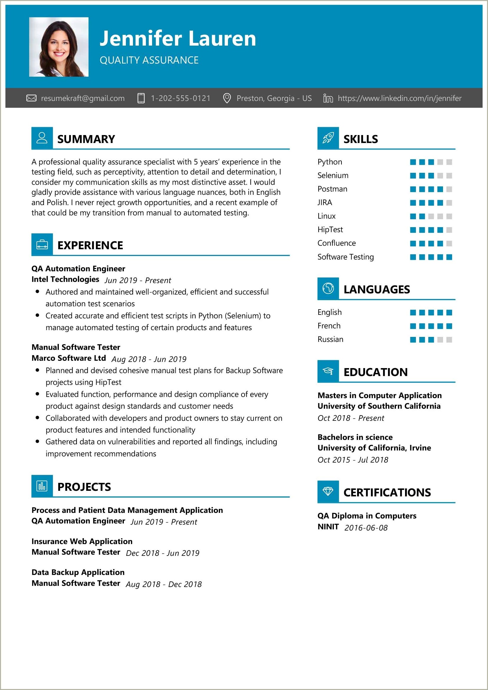 automation-testing-3-years-experience-resume-resume-example-gallery