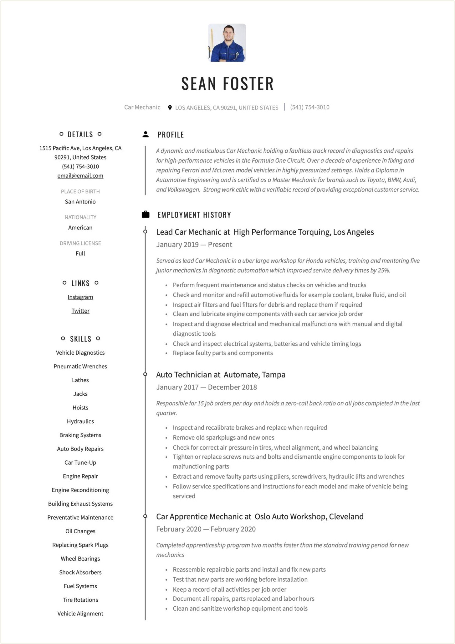 sample-resume-automobile-workshop-manager-resume-example-gallery