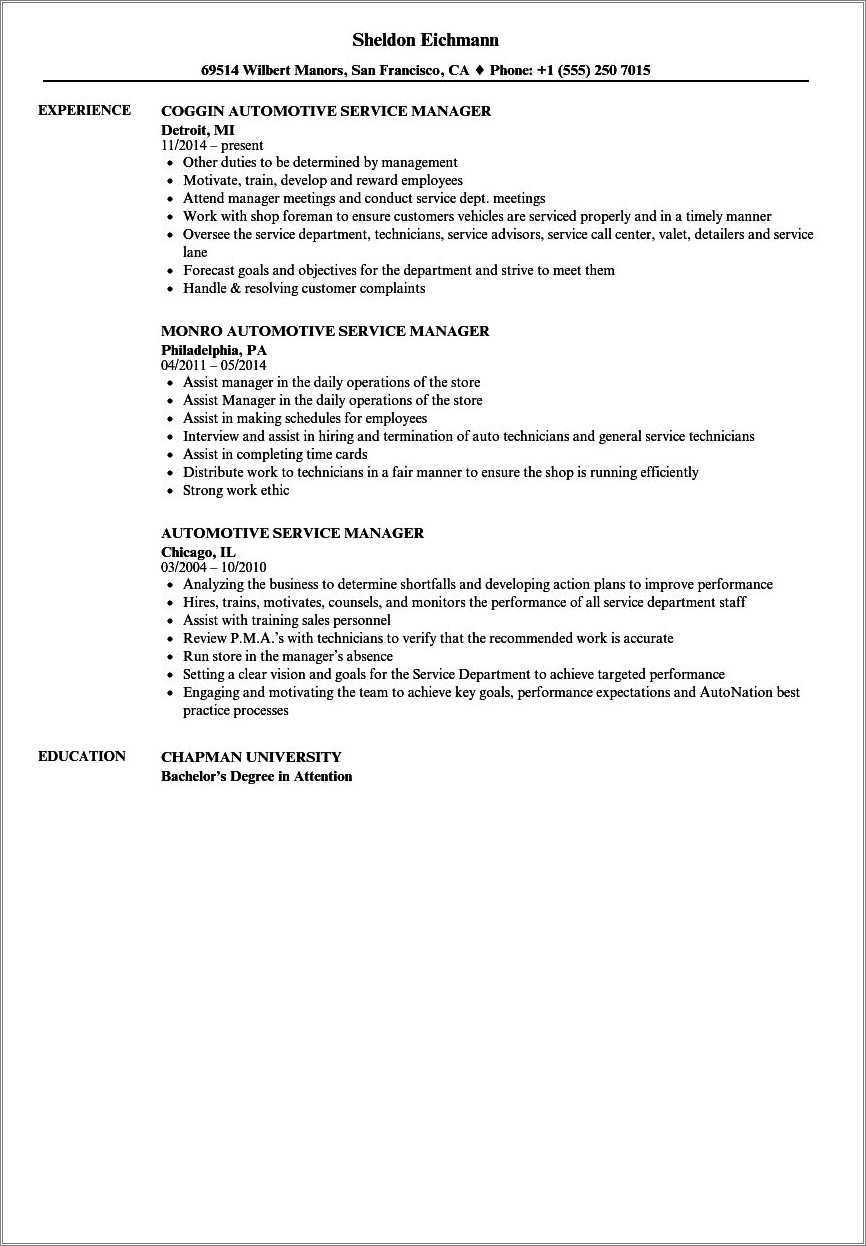 automotive-parts-manager-resume-sample-resume-example-gallery