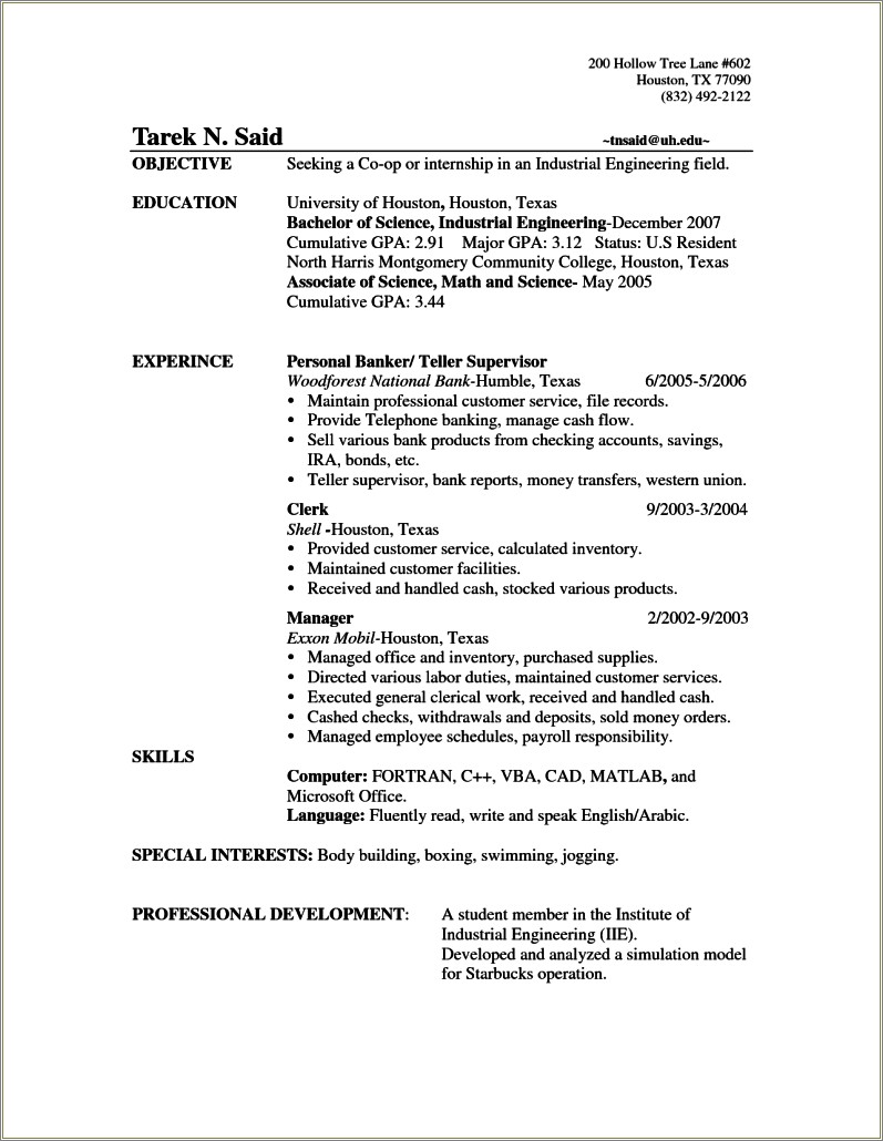 Bank Teller Resume Objective Statement - Resume Example Gallery