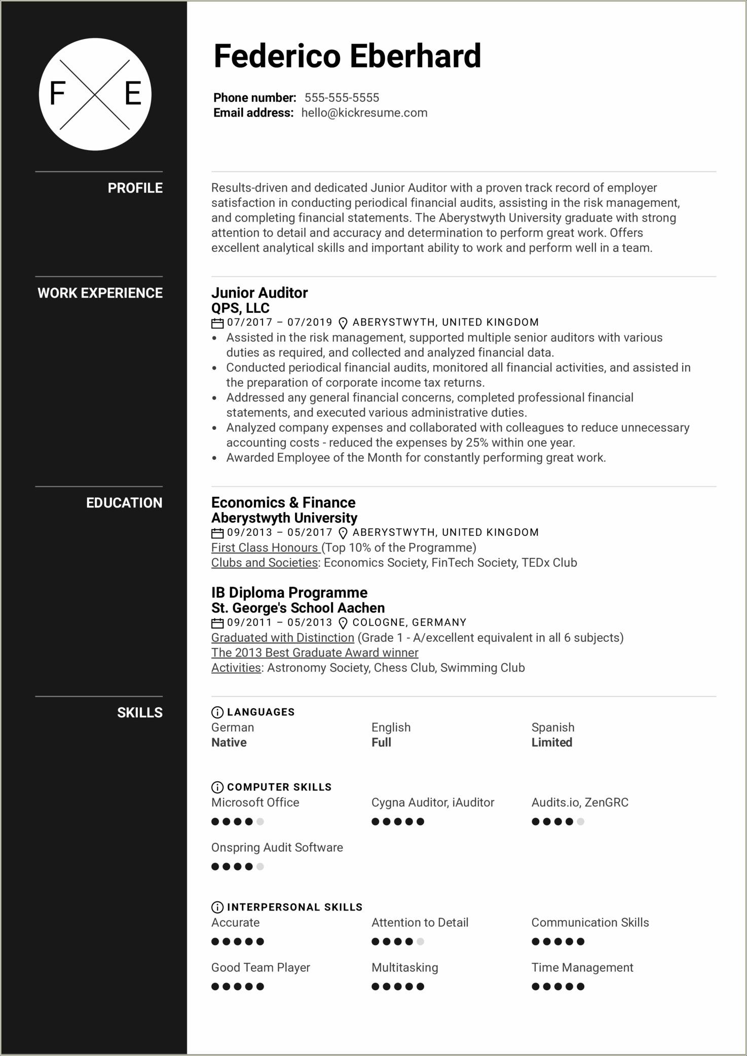 Big Four Audit Cpa Resume Example - Resume Example Gallery