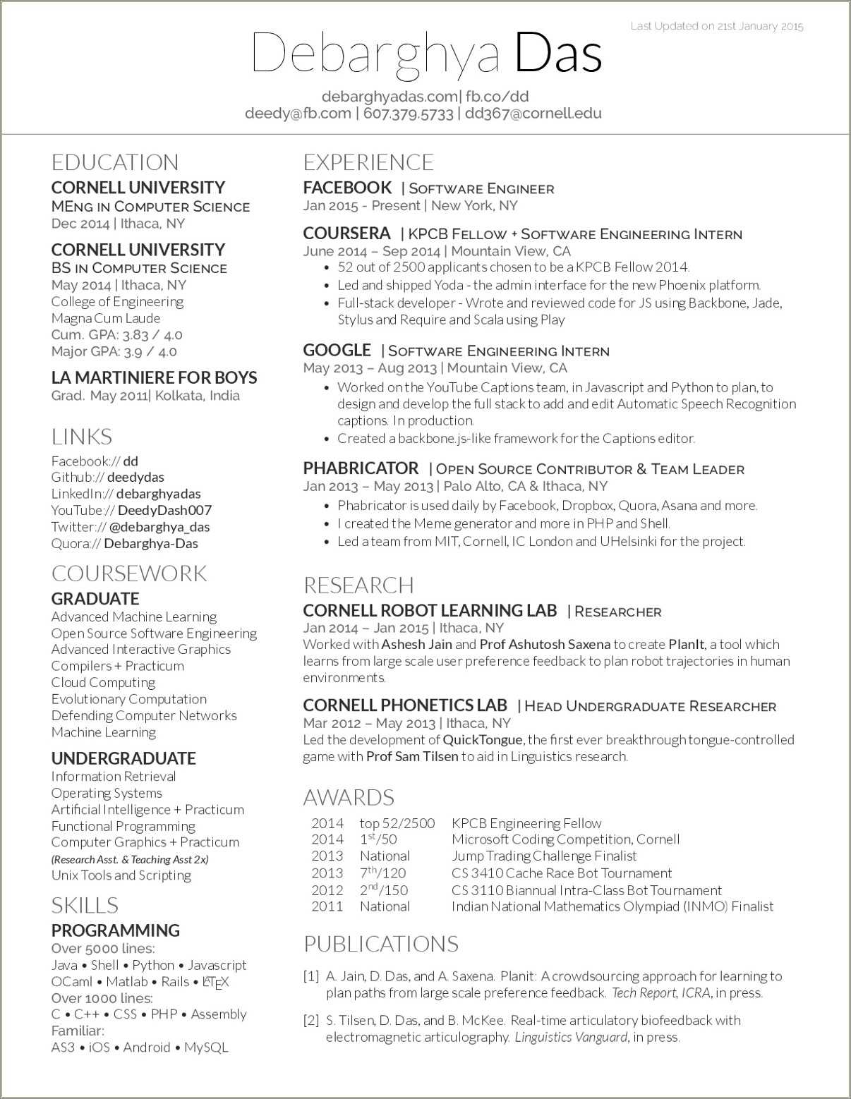 Sample Resume For New Grad In Computer Science - Resume Example Gallery