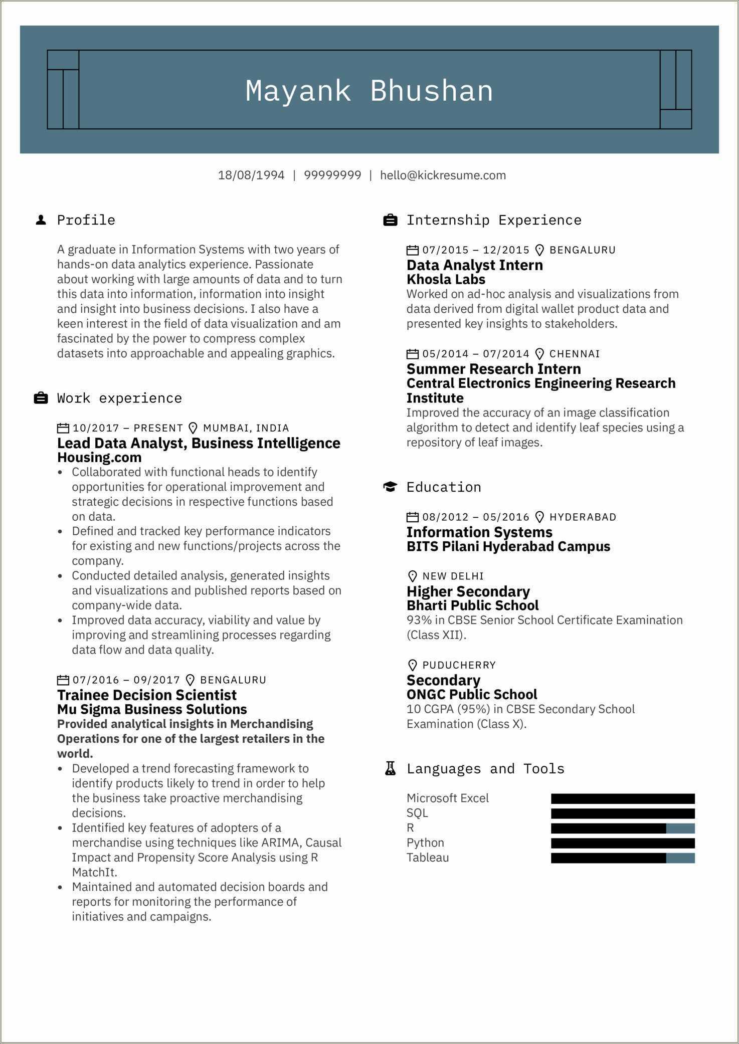 Best Data Analyst Resume Sample Resume Example Gallery