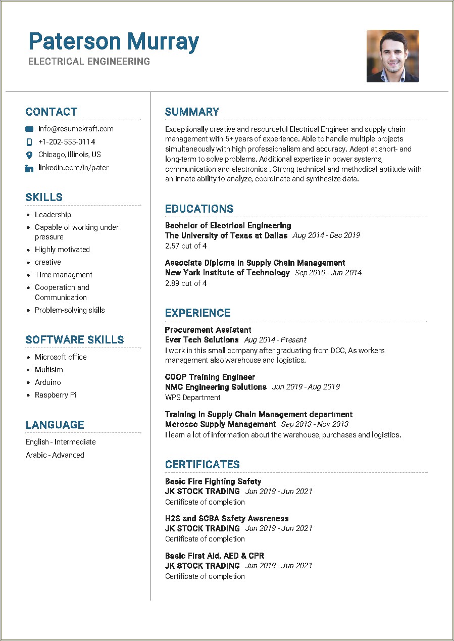 Best Electrical Engineer Resume Format Resume Example Gallery