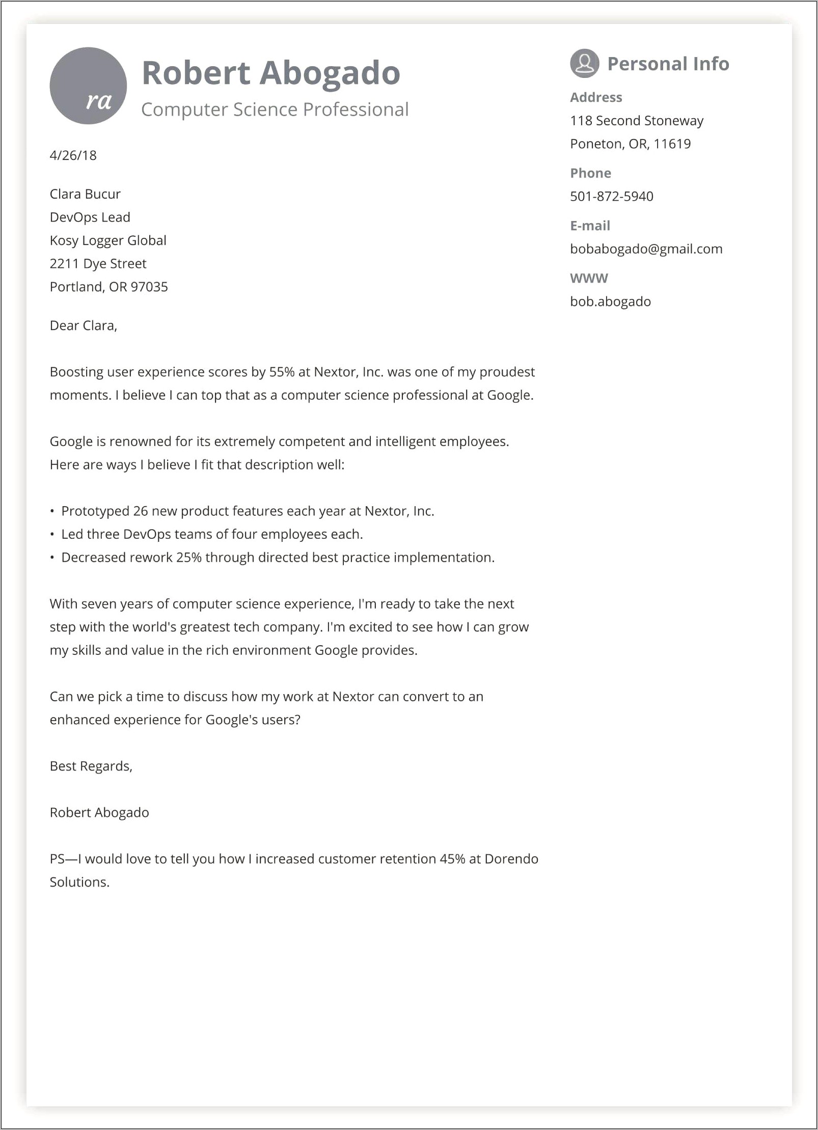 Best Ever Resume Cover Letter - Resume Example Gallery