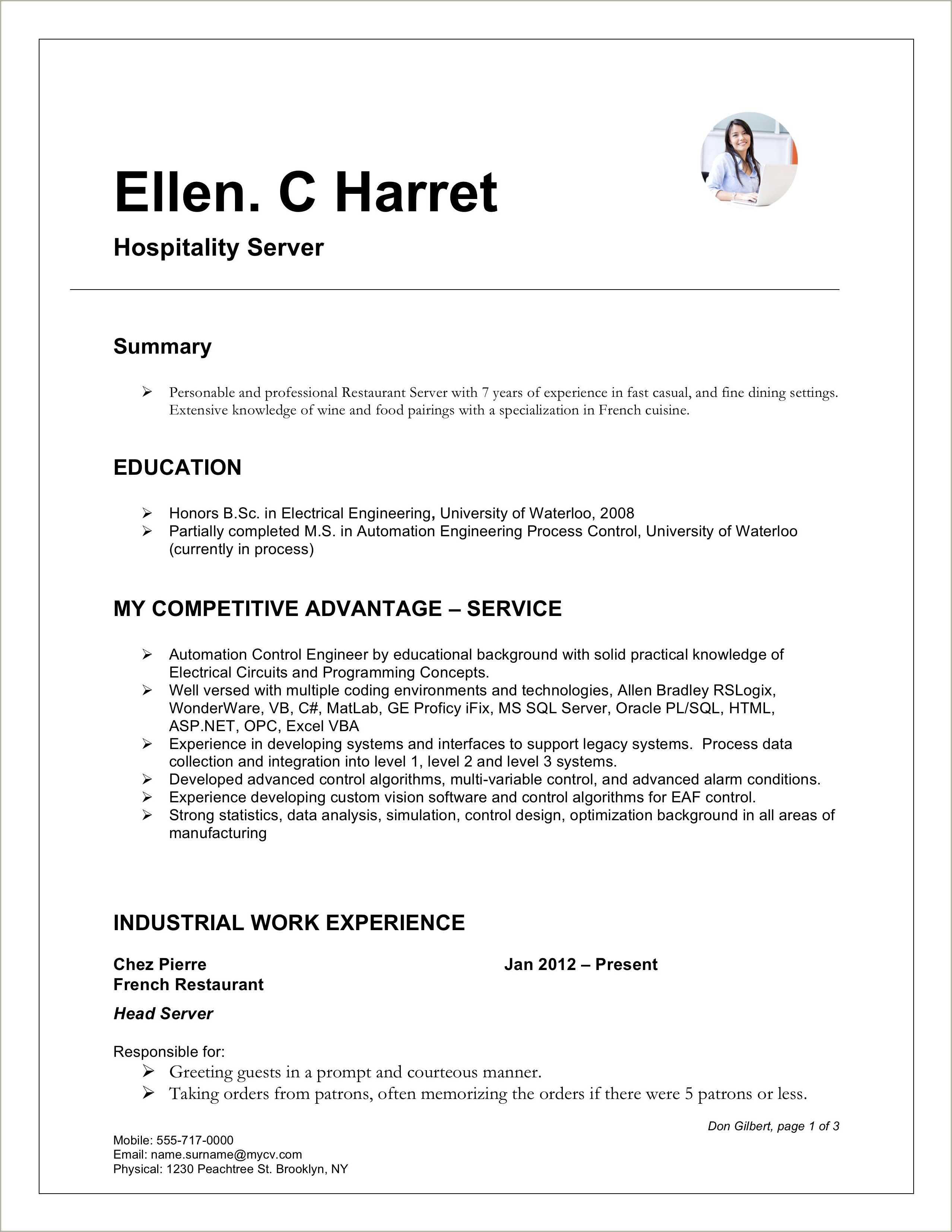 example-of-fine-dining-resume-resume-example-gallery