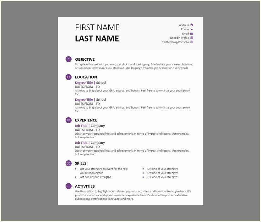 free resume templates microsoft word 2017