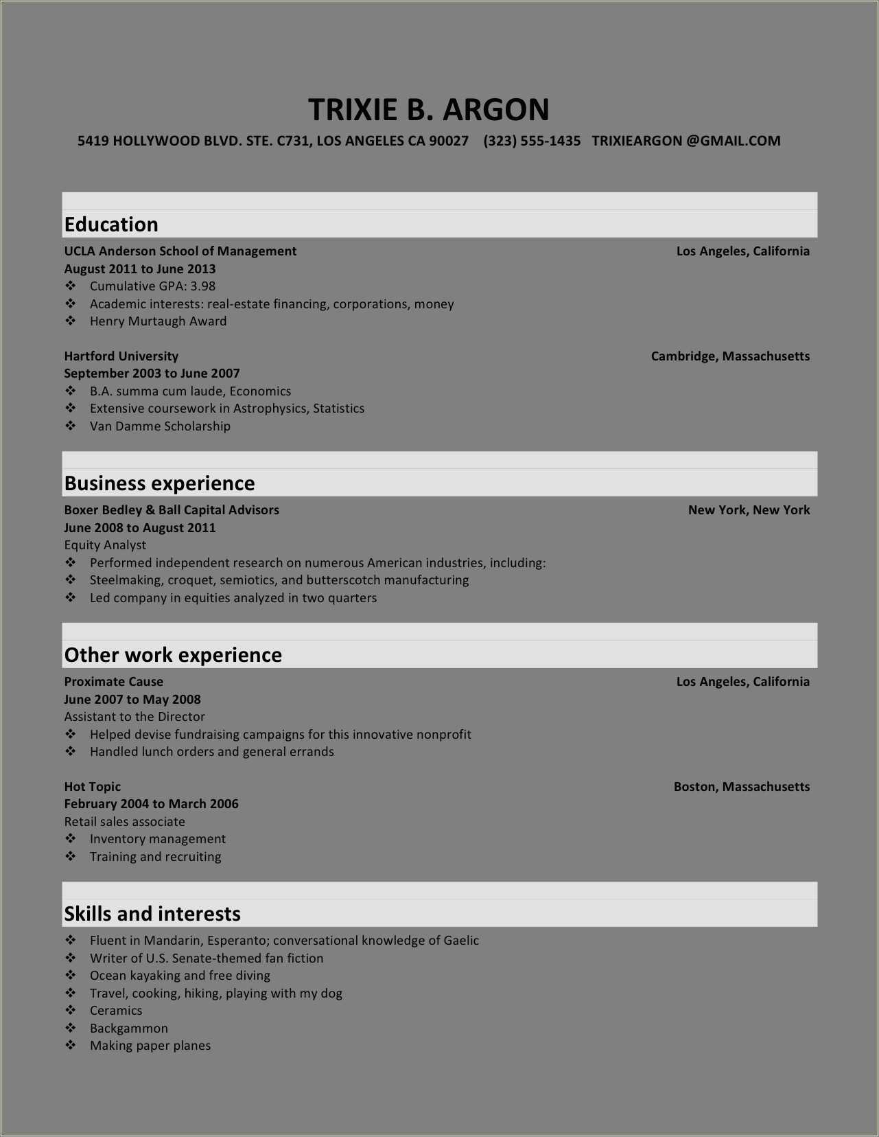Best Margins To Use For Resume Resume Example Gallery