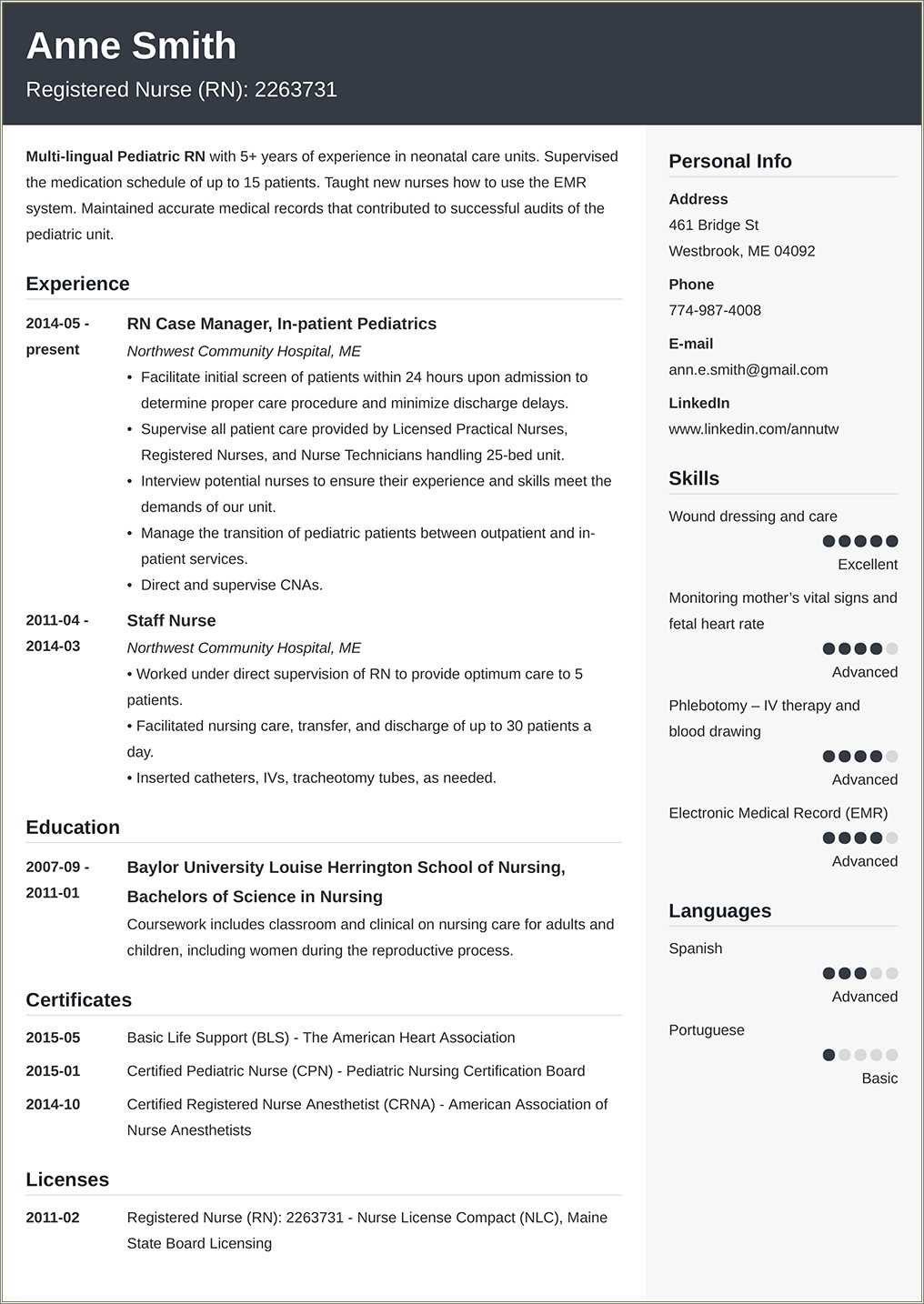 about me section on resume examples
