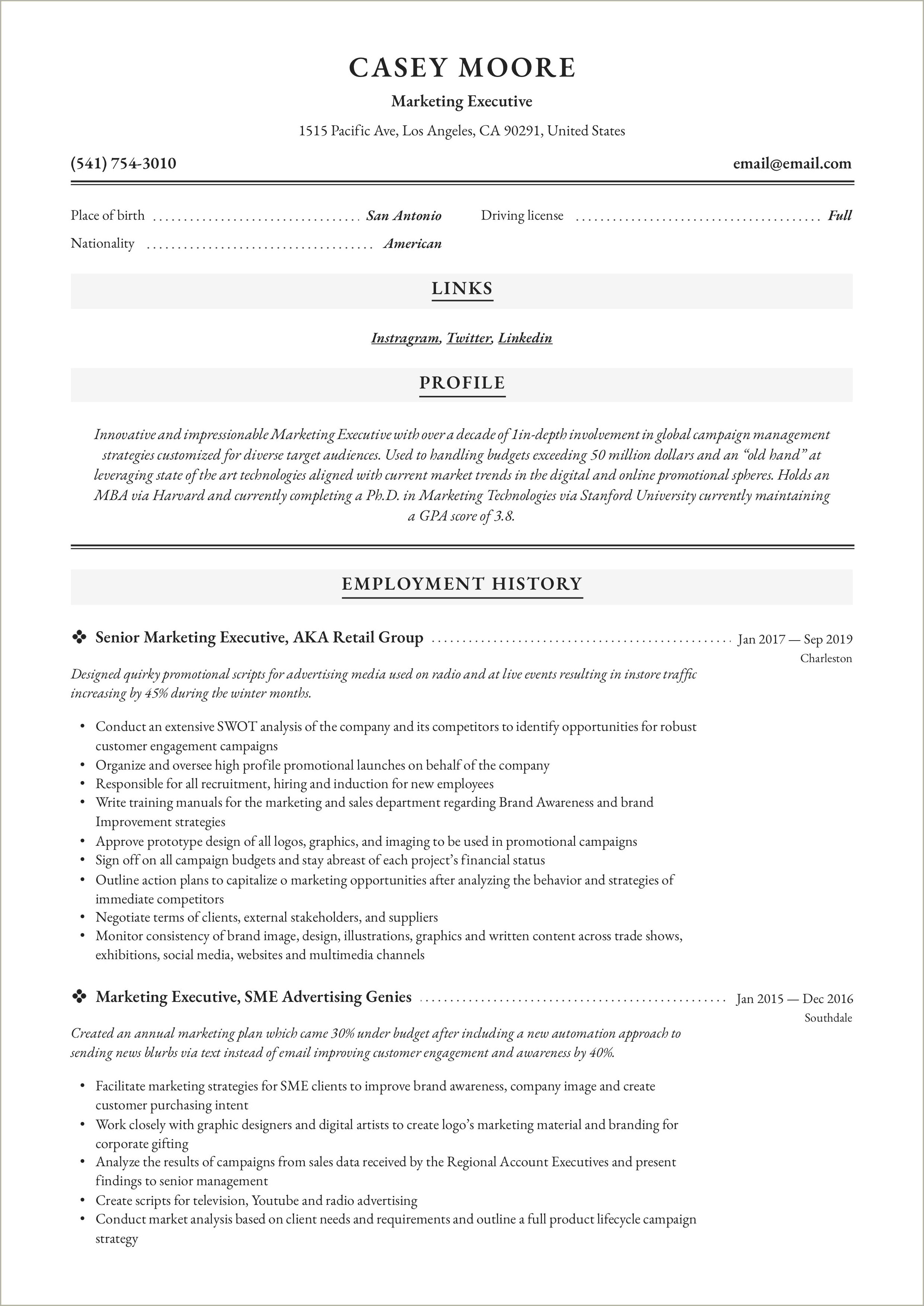 best-resume-executive-summary-examples-resume-example-gallery