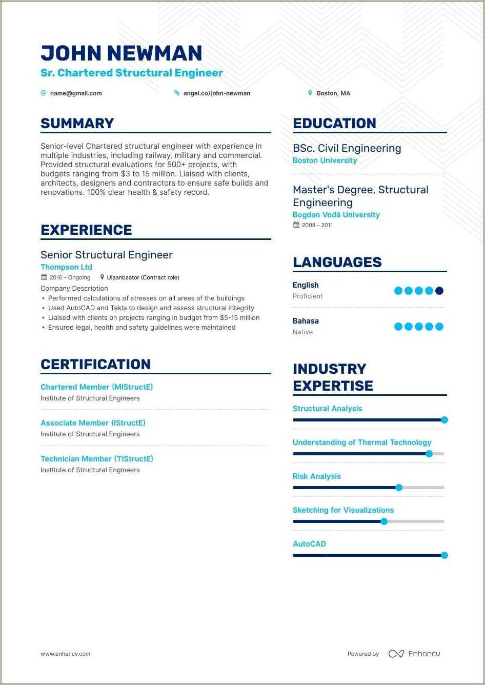 Best Resume Format For Experienced Engineers Resume Example Gallery