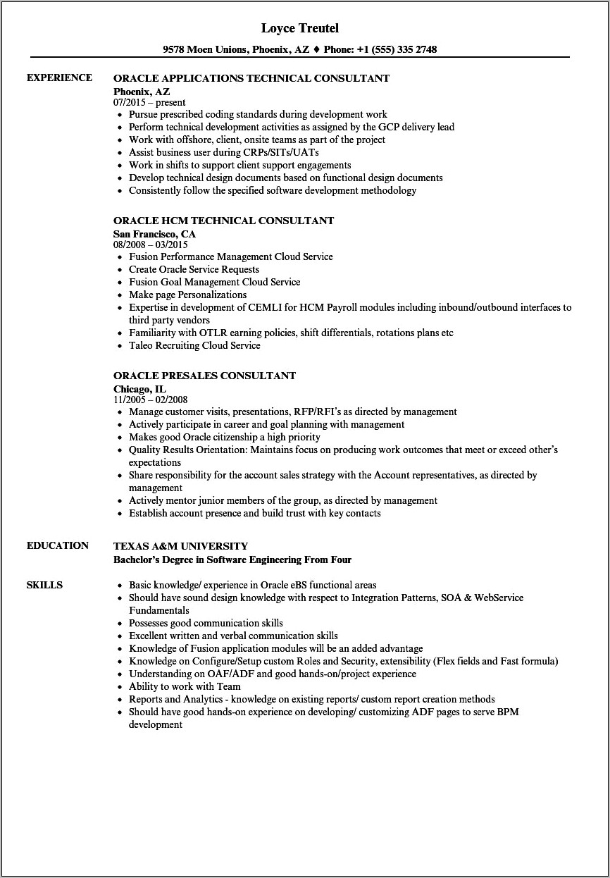 Best Resume Format For Taleo Resume Example Gallery