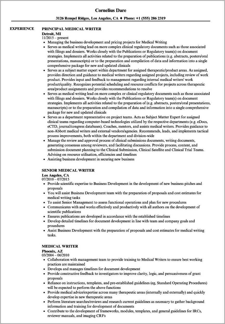 Medical Science Liaison Resume Samples Resume Example Gallery