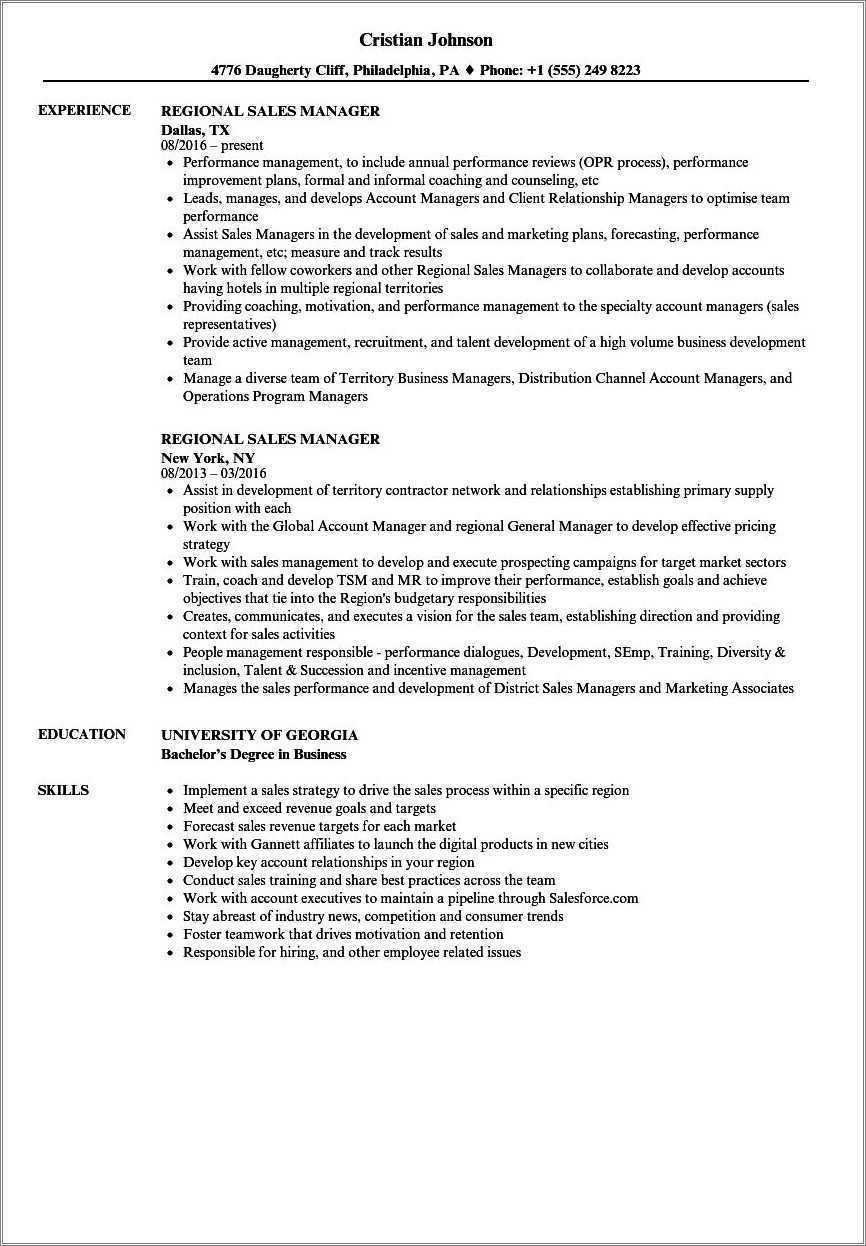  Best Resume Summary For Sales Manager Resume Example Gallery