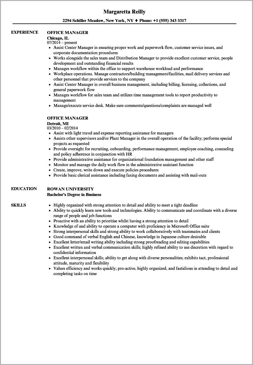 Auto Body Shop Manager Resume Examples - Resume Example Gallery