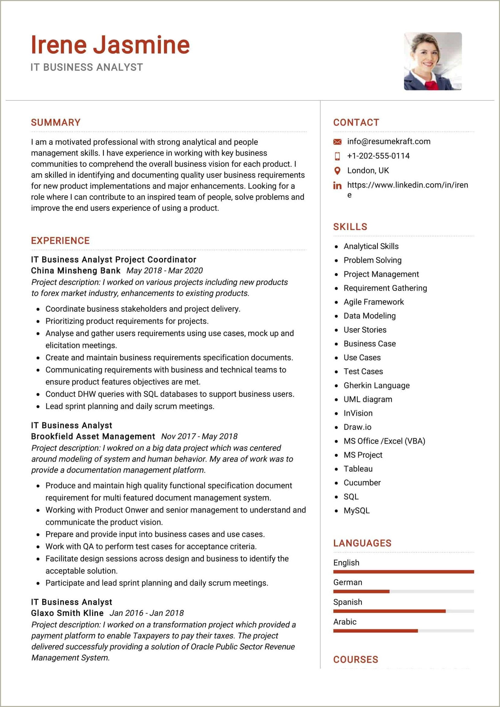 Business Analyst Resume For 2 Years Experience - Resume Example Gallery