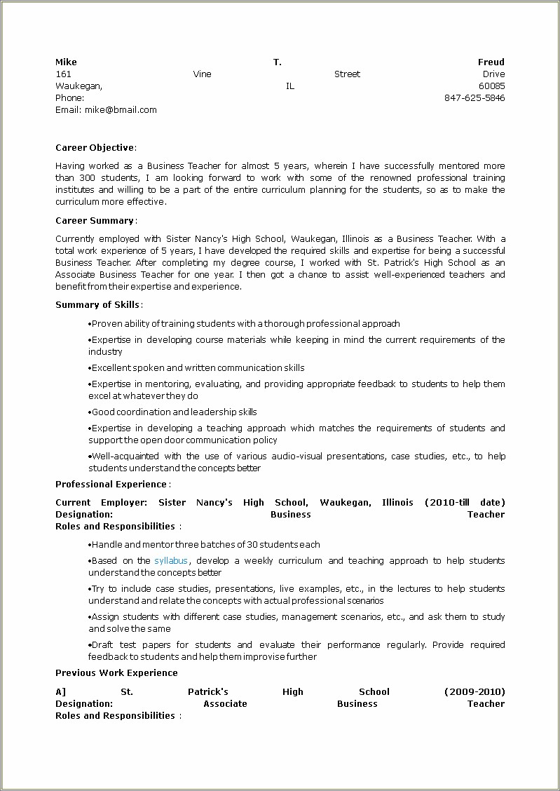 business-studies-teacher-resume-examples-resume-example-gallery