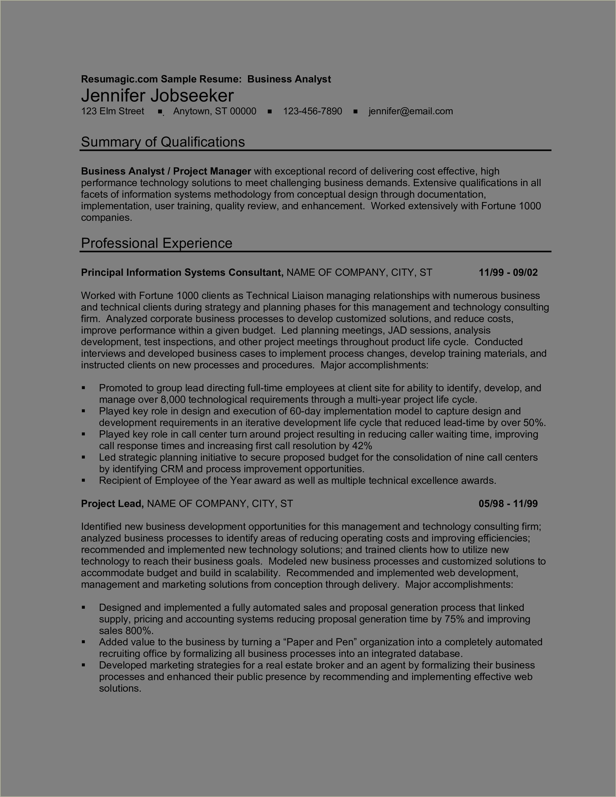 Business Analyst Loan Origination System Sample Resume - Resume Example ...