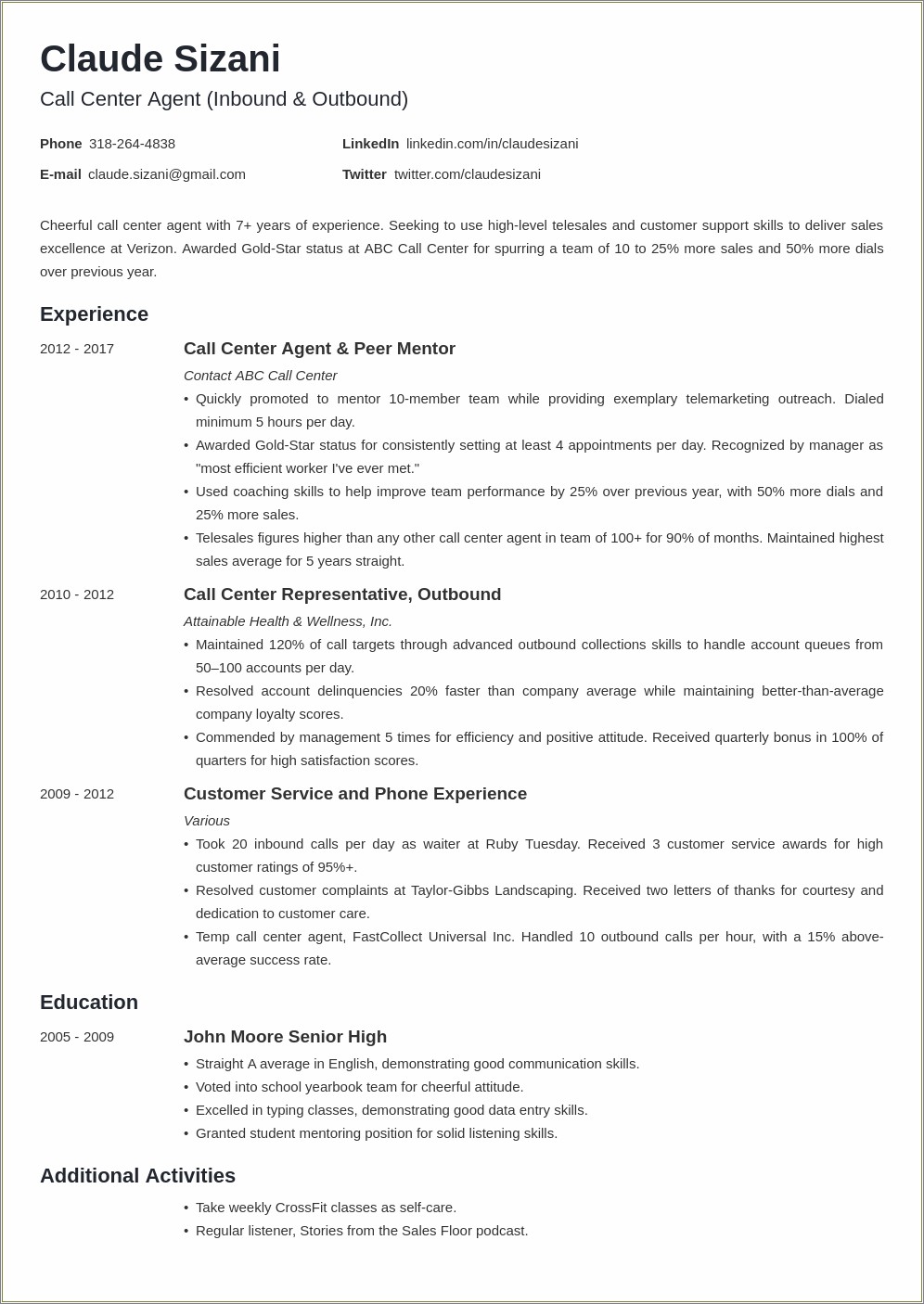 call-center-agent-resume-objective-statement-resume-example-gallery