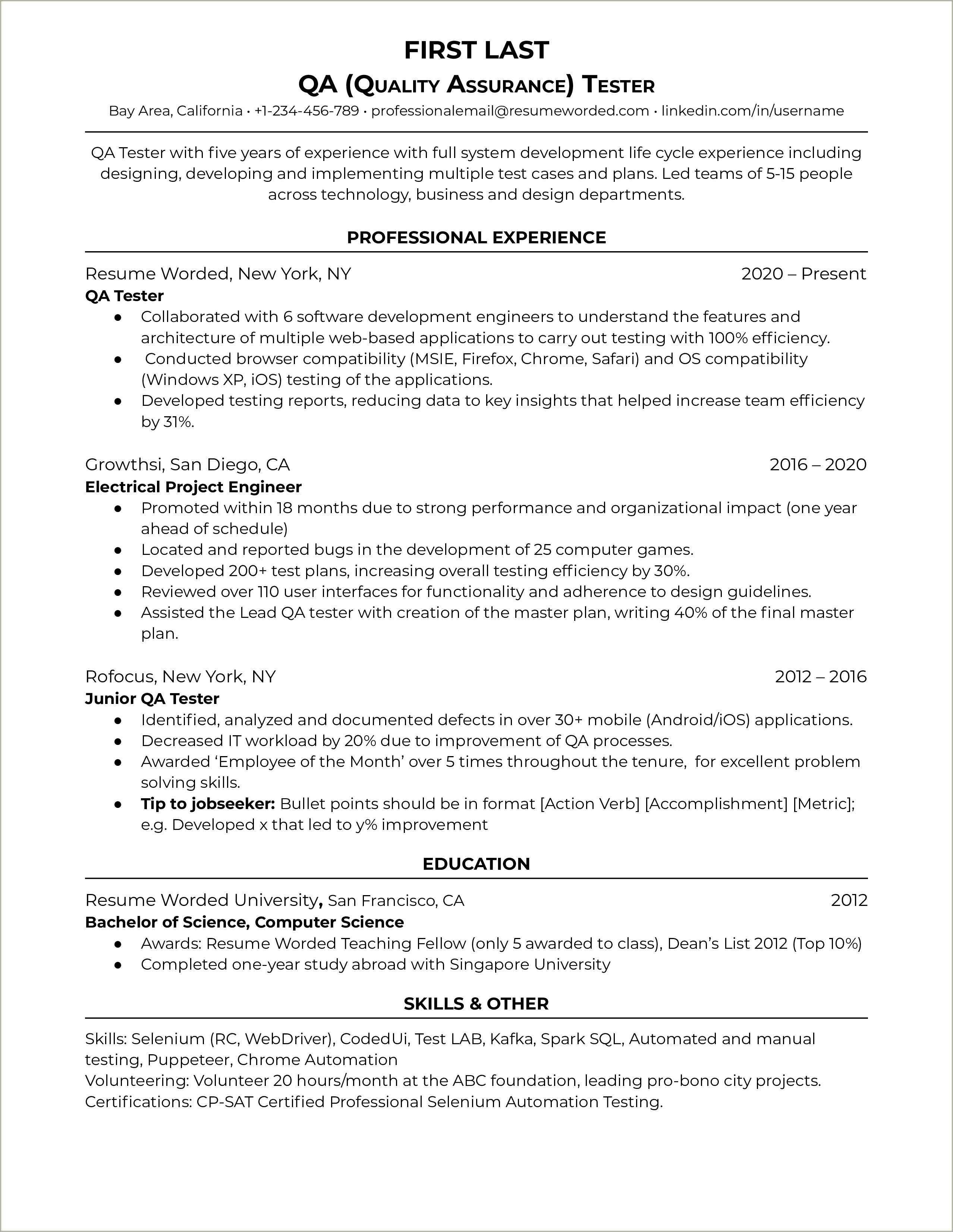 Call Center Quality Assurance Manager Resume Samples