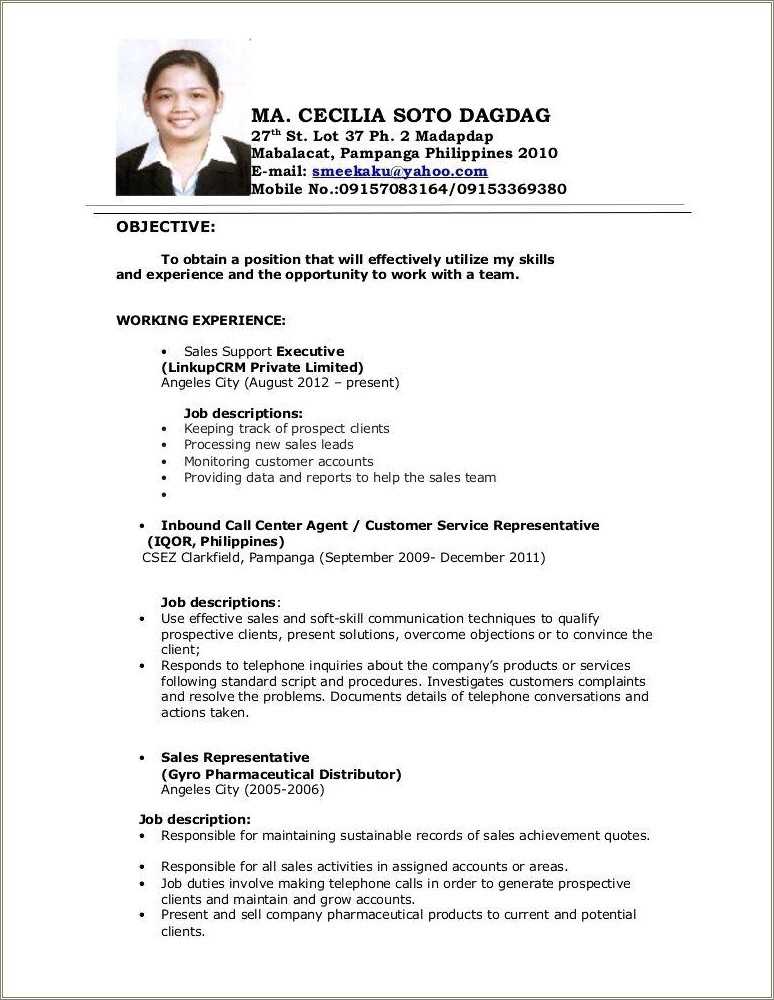 call-center-resume-example-objective-resume-example-gallery