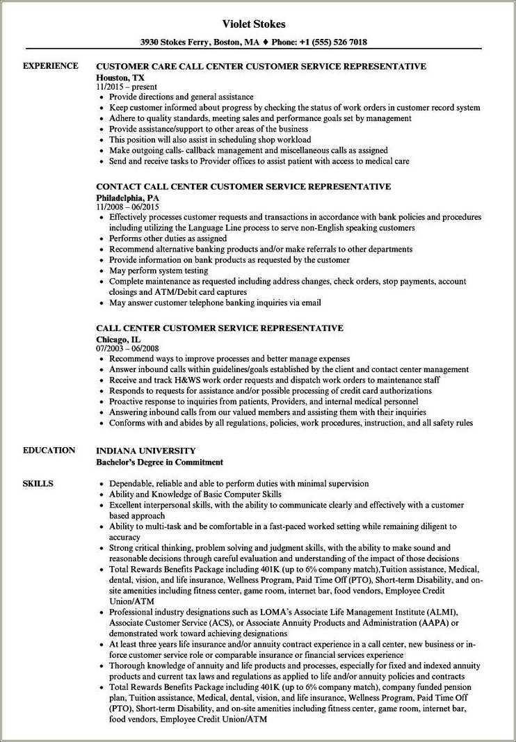 Call Center Sales Representative Job Description Resume Resume 