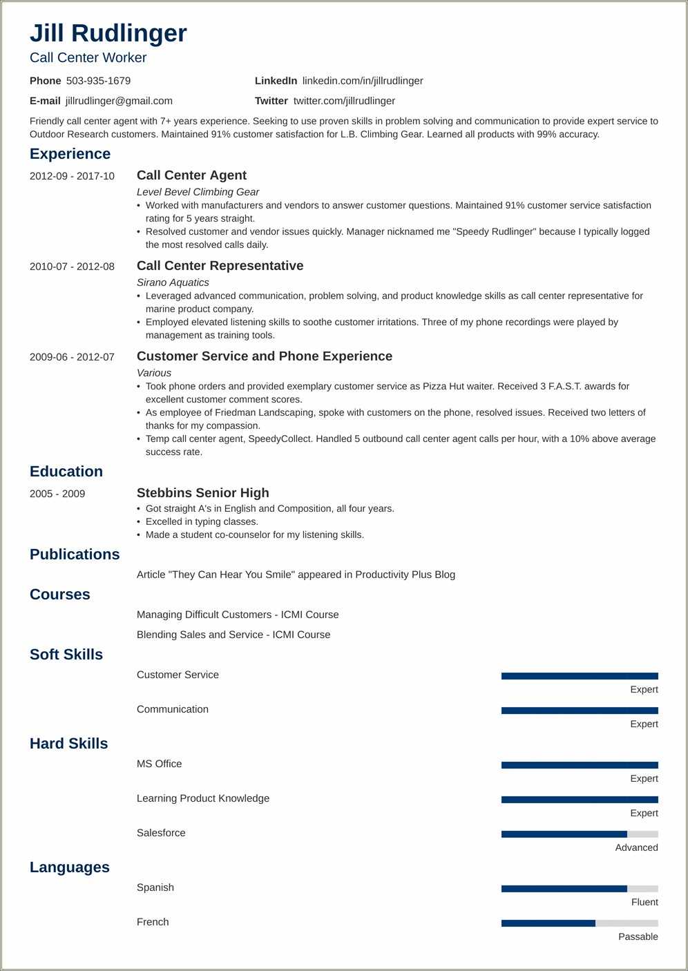 resume-template-for-call-center-agent