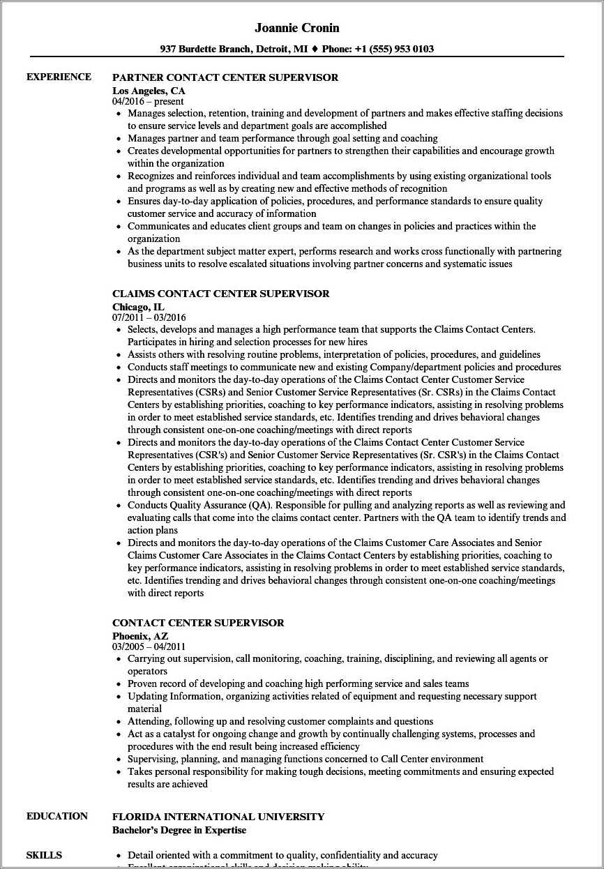 call-center-supervisor-resume-job-description-resume-example-gallery