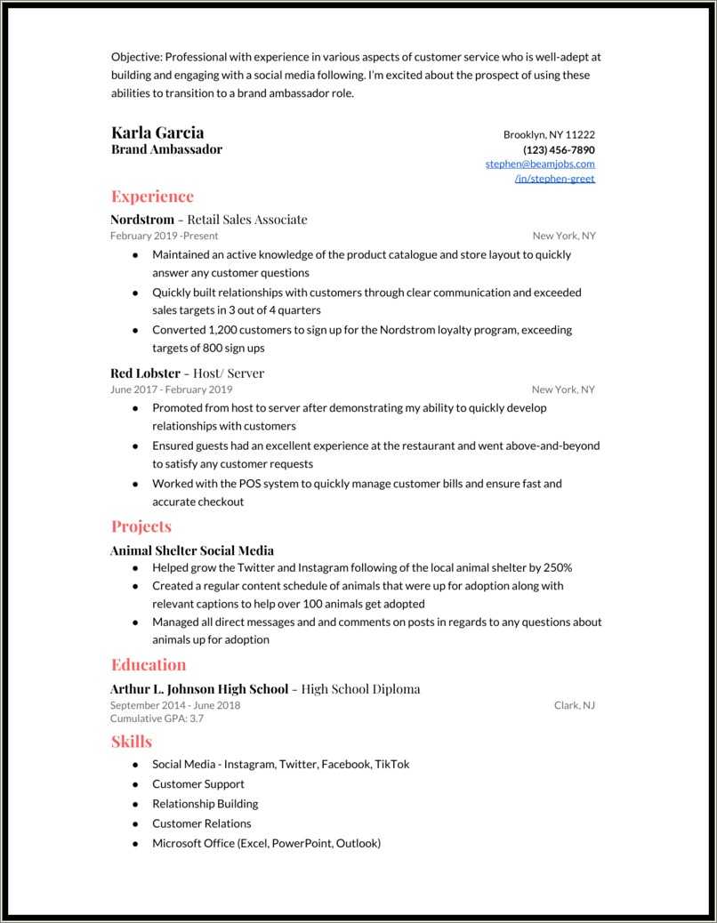 Capital One Branch Ambassador Resume Sample - Resume Example Gallery