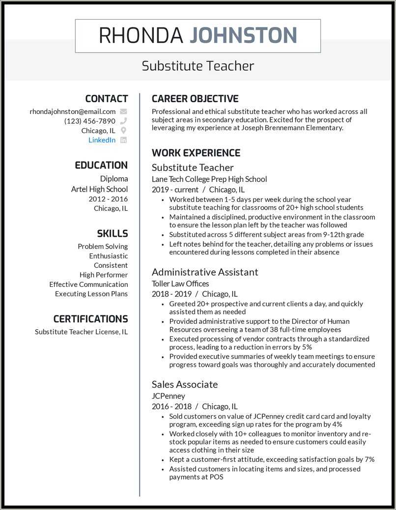 career-objective-for-teaching-professional-resume-resume-example-gallery