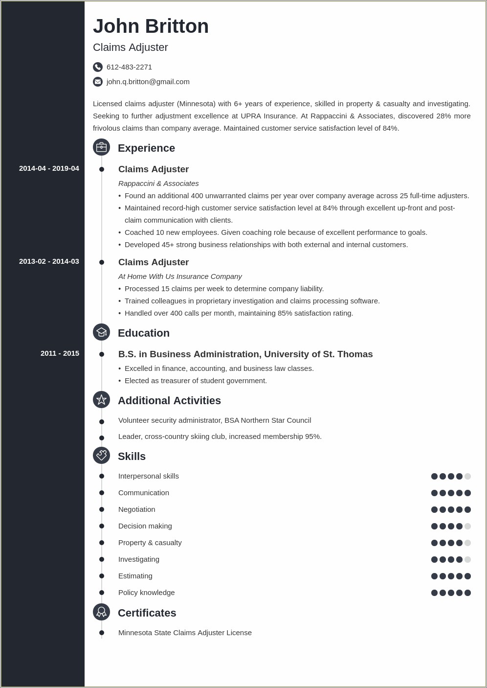 Medical Claims Adjuster Resume Sample Resume Example Gallery