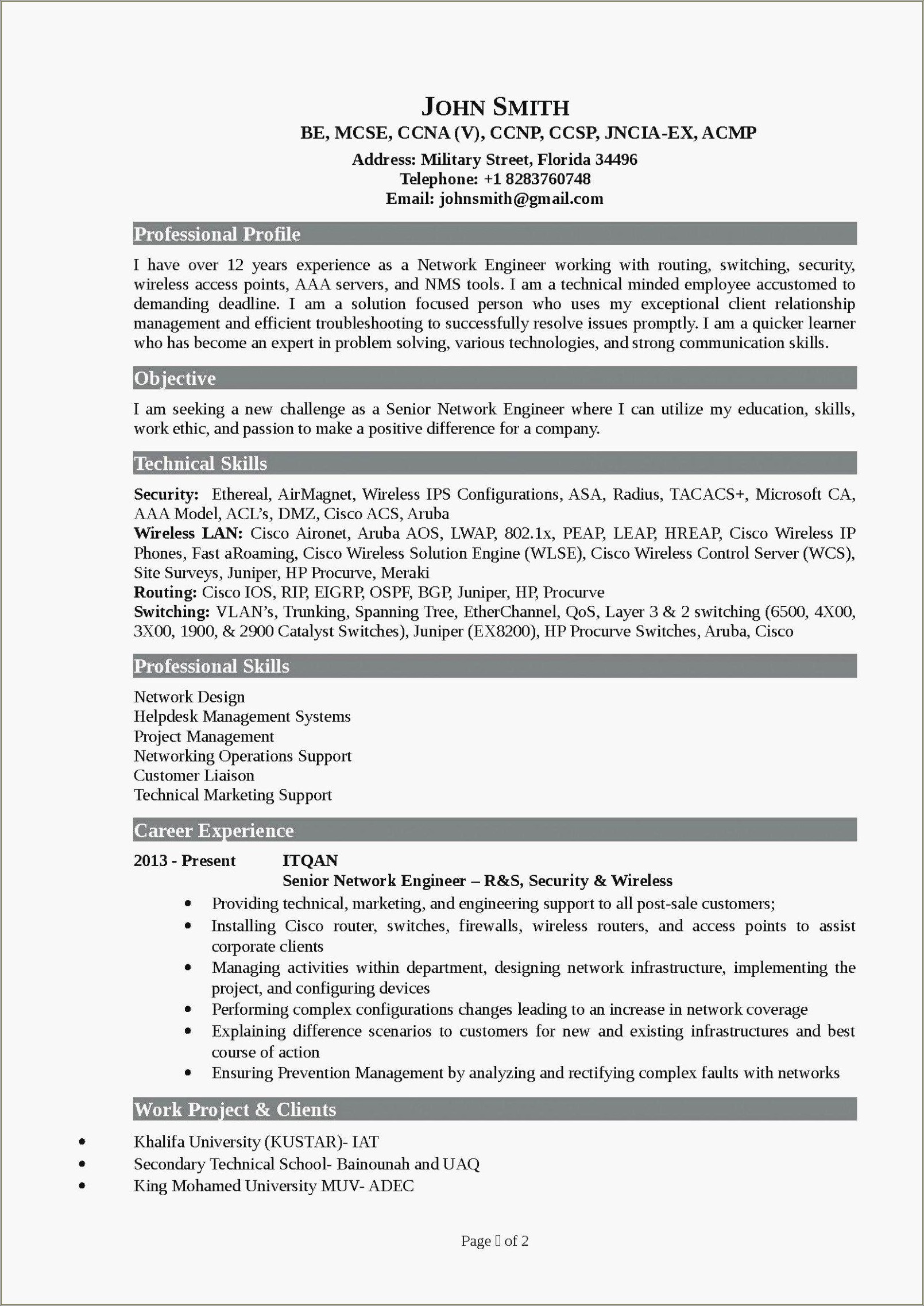 Ccna Certified Resume Sample Free Download - Resume Example Gallery