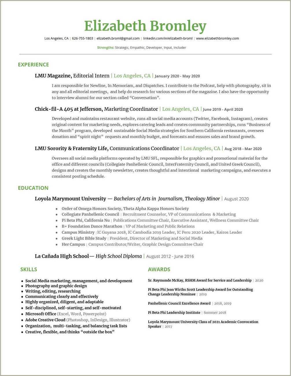 Chick Fil A Experience On Resume - Resume Example Gallery