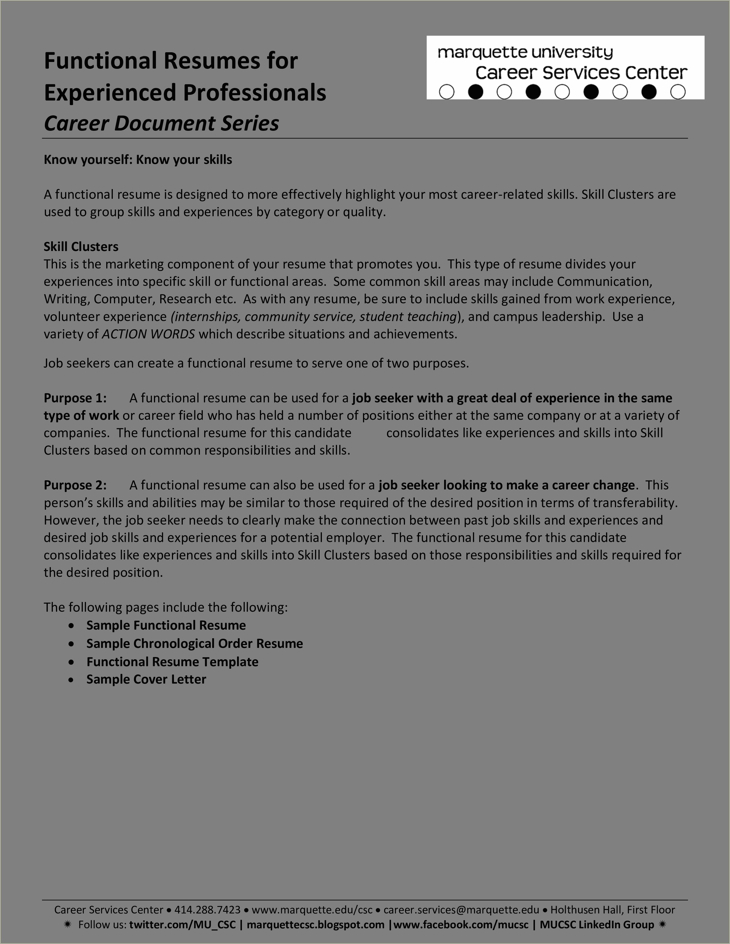 Chronological And Functional Resume Sample Resume Example Gallery